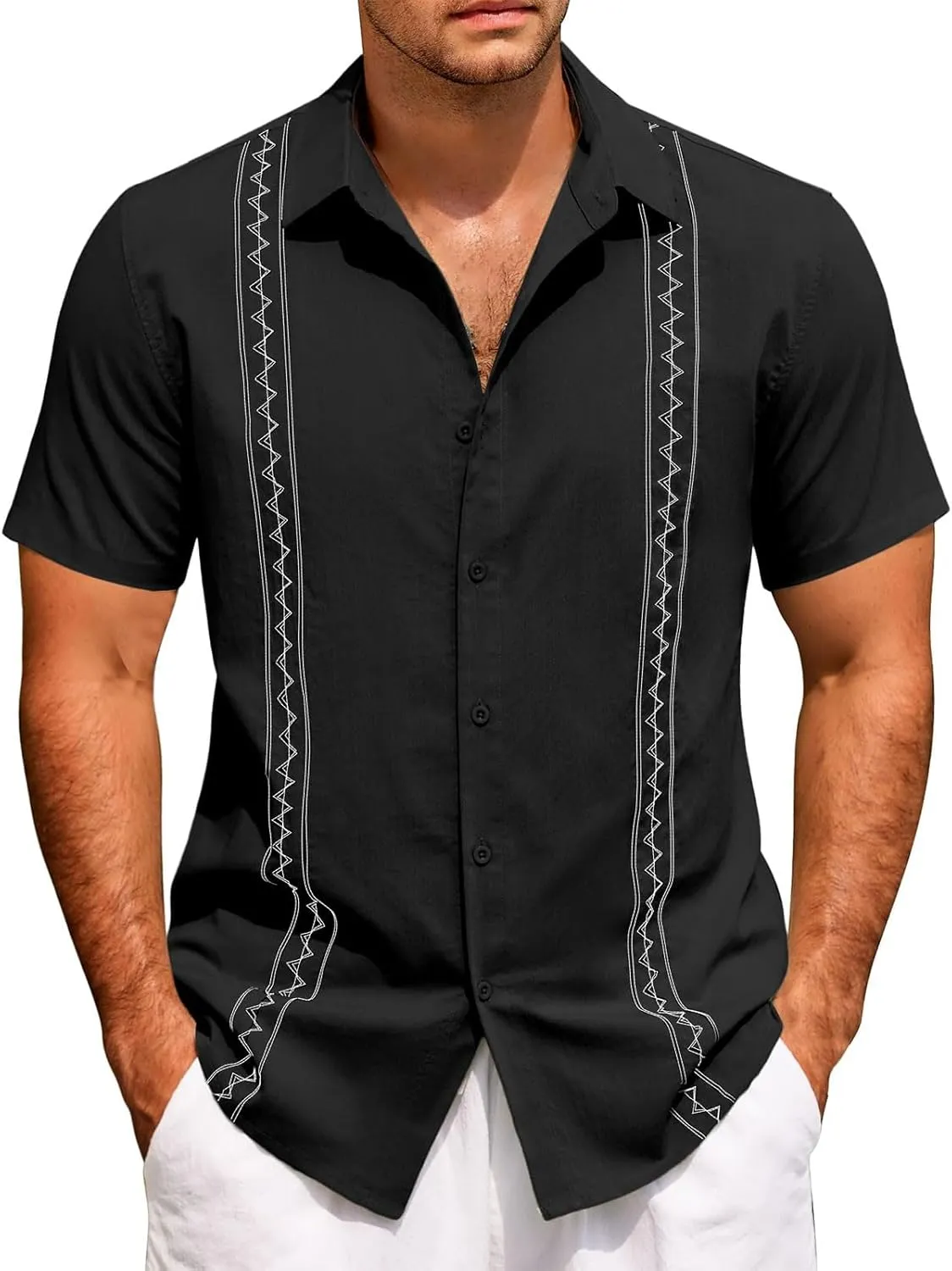 Men's Hawaiian Floral Shirts Cotton Linen Button Down Tropical T-Shirts Fashion Holiday Beach Summer Vacation Tops