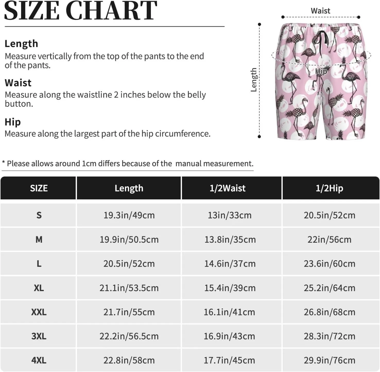 Mens Pajama Pants - Comfy Sleep Shorts Mens Pajama Shorts, Mens Lounge Shorts Pj Pants Pineapple Flamingo