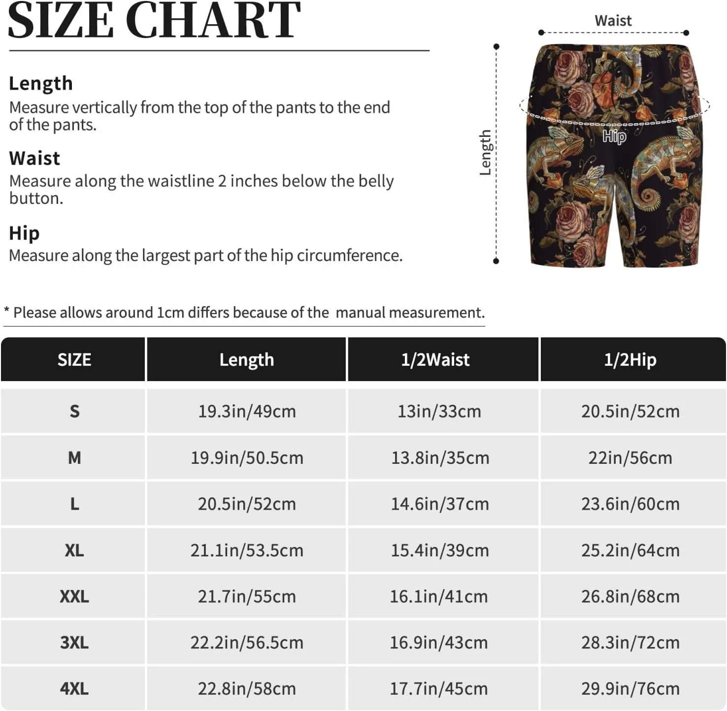 Mens Pajama Pants - Cute Chameleon No.20049 Comfy Sleep Shorts Mens Pajama Shorts, Mens Lounge Shorts Pj Pants