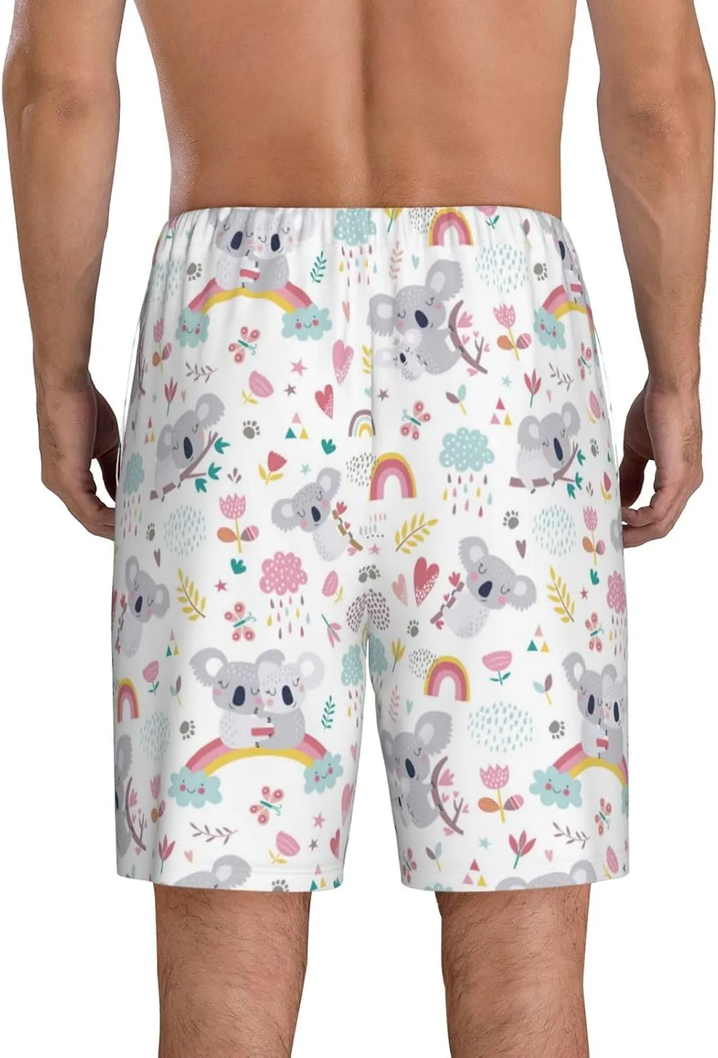 Mens Pajama Pants - Cute Koala Comfy Sleep Shorts Mens Pajama Shorts, Mens Lounge Shorts Pj Pants