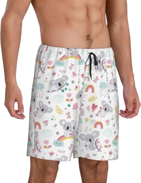 Mens Pajama Pants - Cute Koala Comfy Sleep Shorts Mens Pajama Shorts, Mens Lounge Shorts Pj Pants