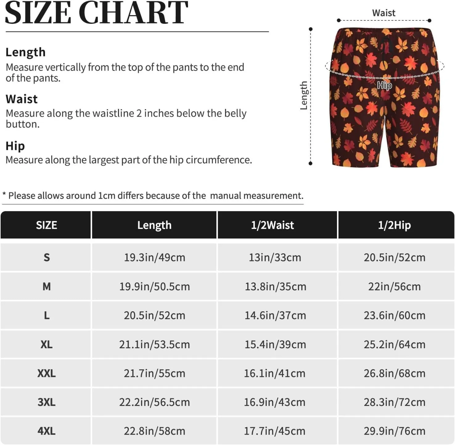 Mens Pajama Pants - fall Maple leaf Sleep Shorts Mens Pajama Shorts, Comfy Pj Pants for Mens Lounge Shorts