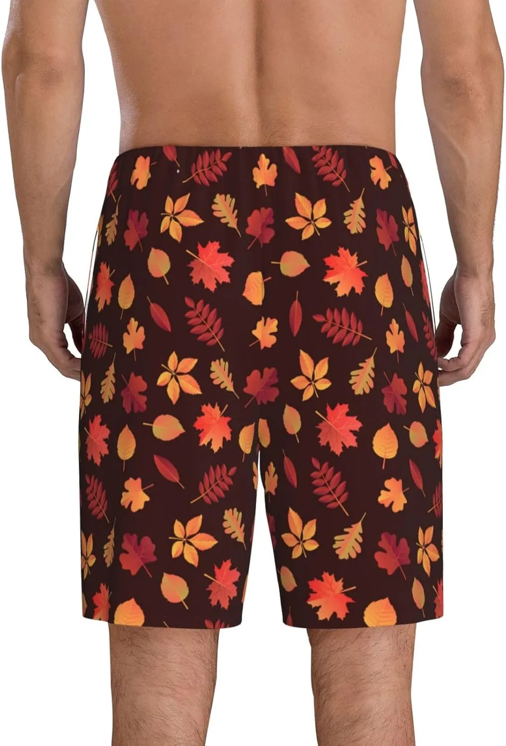 Mens Pajama Pants - fall Maple leaf Sleep Shorts Mens Pajama Shorts, Comfy Pj Pants for Mens Lounge Shorts