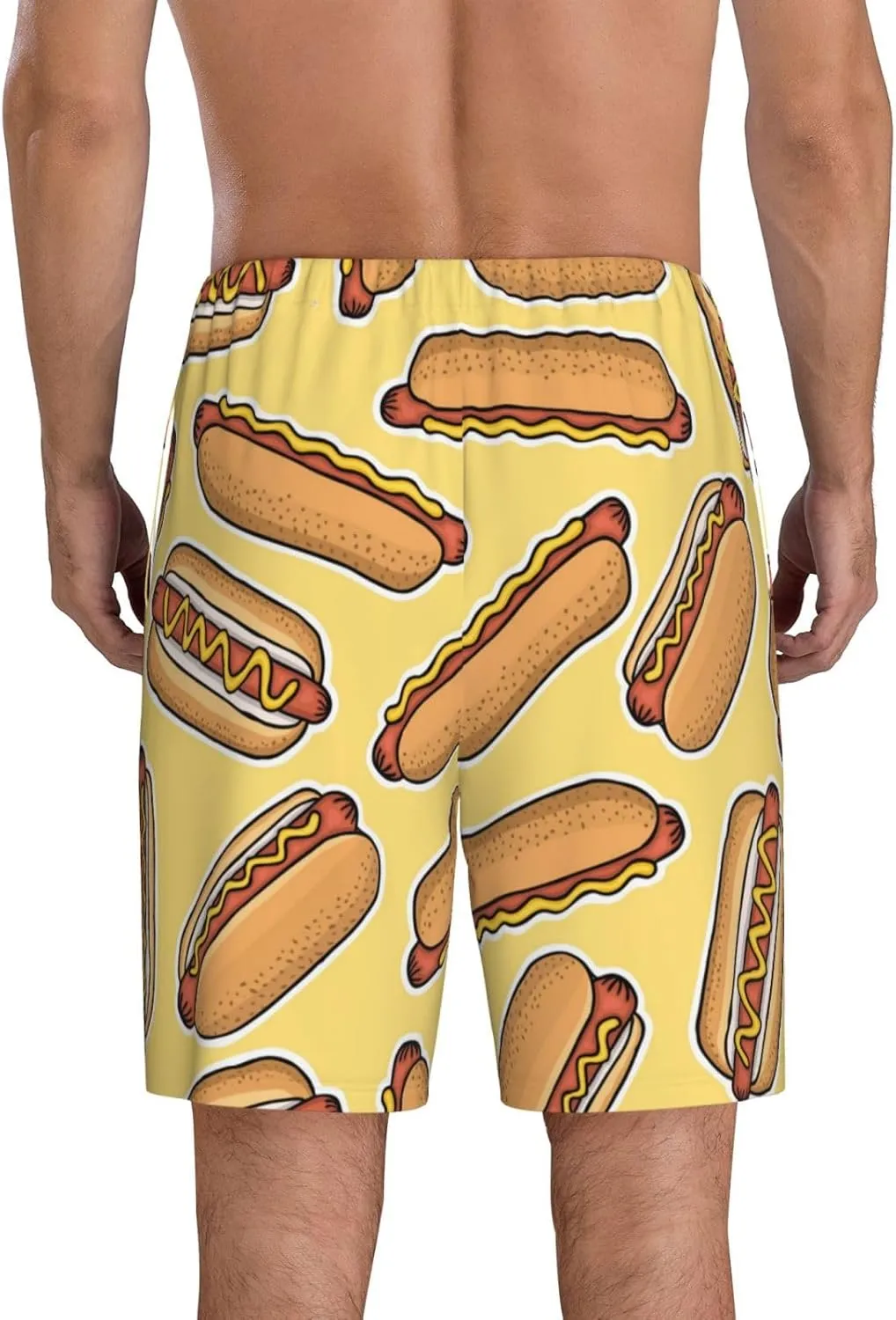 Mens Pajama Pants - Hot Dogs Comfy Sleep Shorts Mens Pajama Shorts, Mens Lounge Shorts Pj Pants