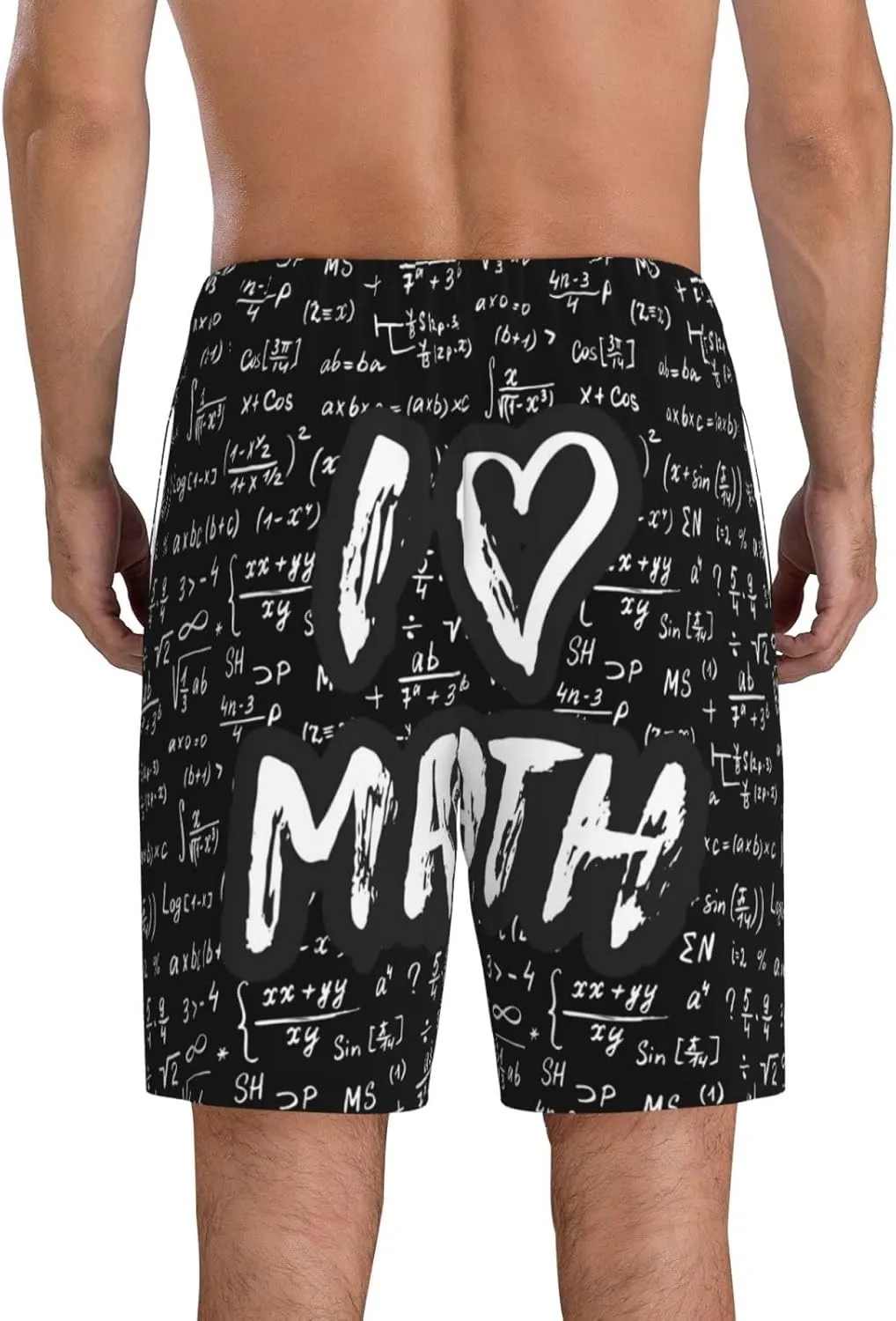 Mens Pajama Pants - I love Math Sleep Shorts Mens Pajama Shorts, Comfy Pj Pants for Mens Lounge Shorts