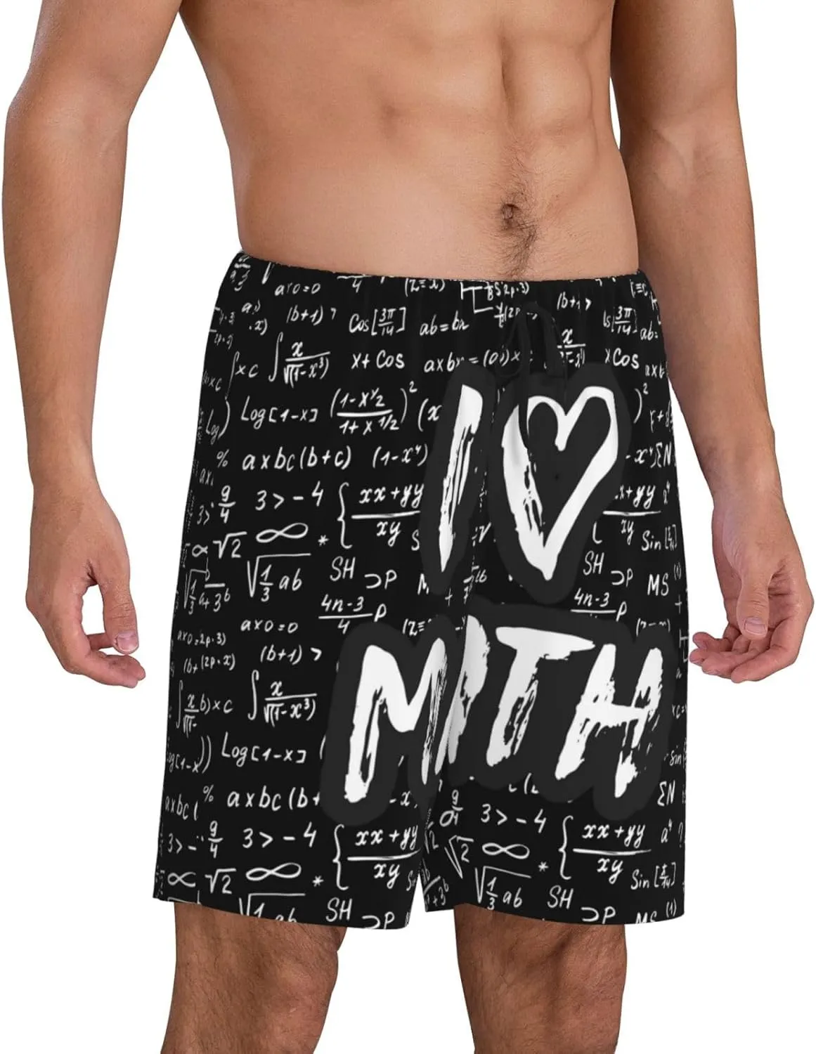 Mens Pajama Pants - I love Math Sleep Shorts Mens Pajama Shorts, Comfy Pj Pants for Mens Lounge Shorts