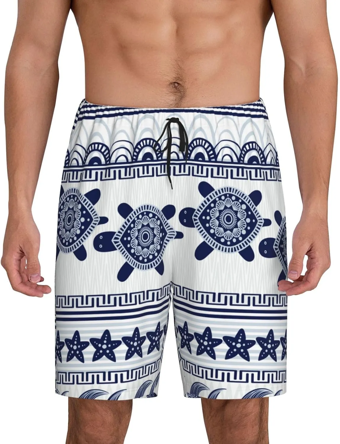 mens pajama pants - Sea Underwater Turtles Comfy Sleep Shorts Mens Pajama shorts, mens lounge shorts pj pants