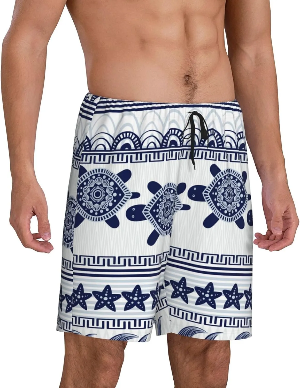 mens pajama pants - Sea Underwater Turtles Comfy Sleep Shorts Mens Pajama shorts, mens lounge shorts pj pants
