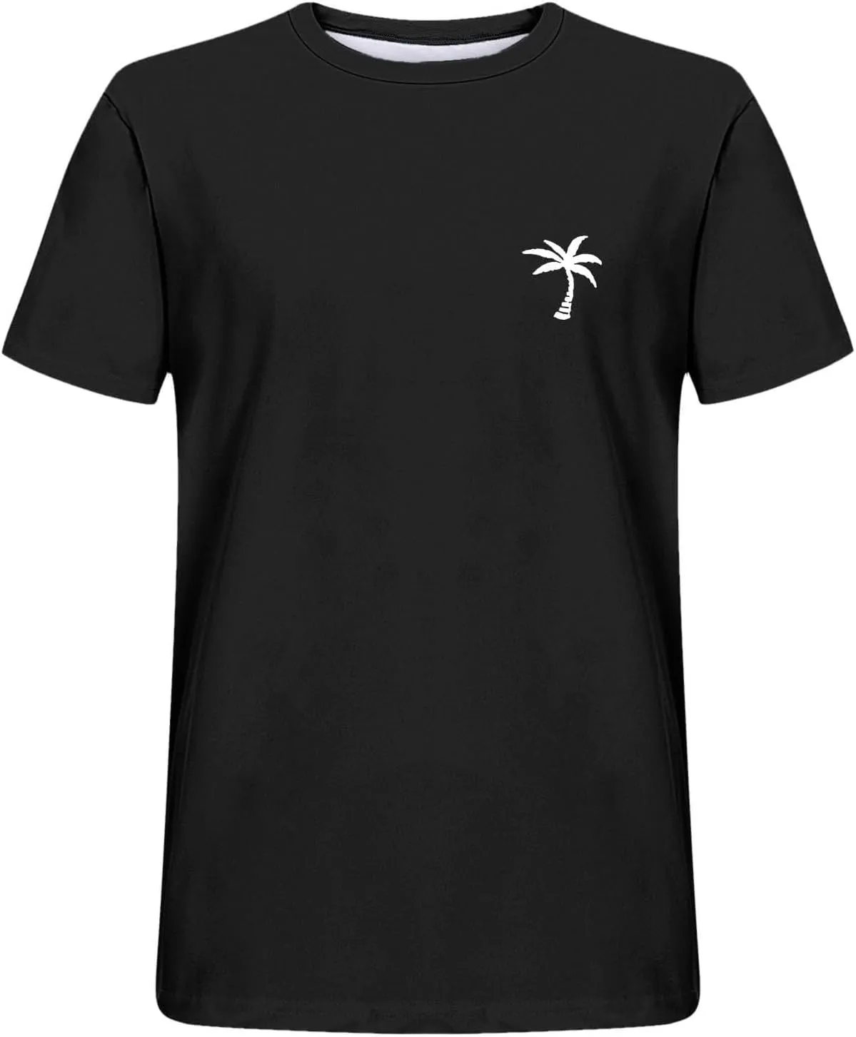 Mens Resort Wear 2025 Summer Crew Neck Short Sleeve Palm Tree Print T-Shirts Casual Slim Fit Graphic Tee Shirts, S-5xl