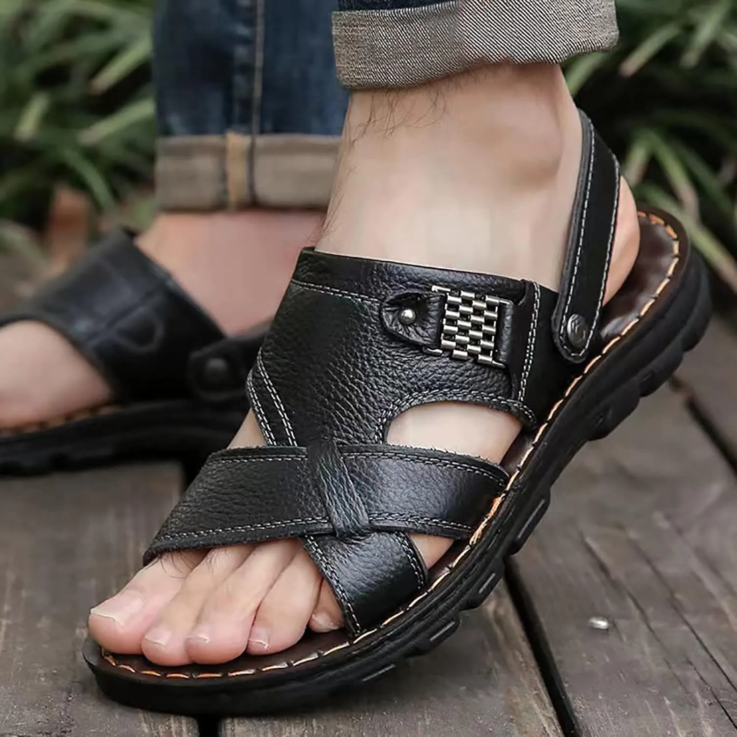 Mens Sandals Size Leather Men Sandals Athletic Summer Beach Slipper Slides Shoes Outdoor Hiking Thong Sandal Mens Socks
