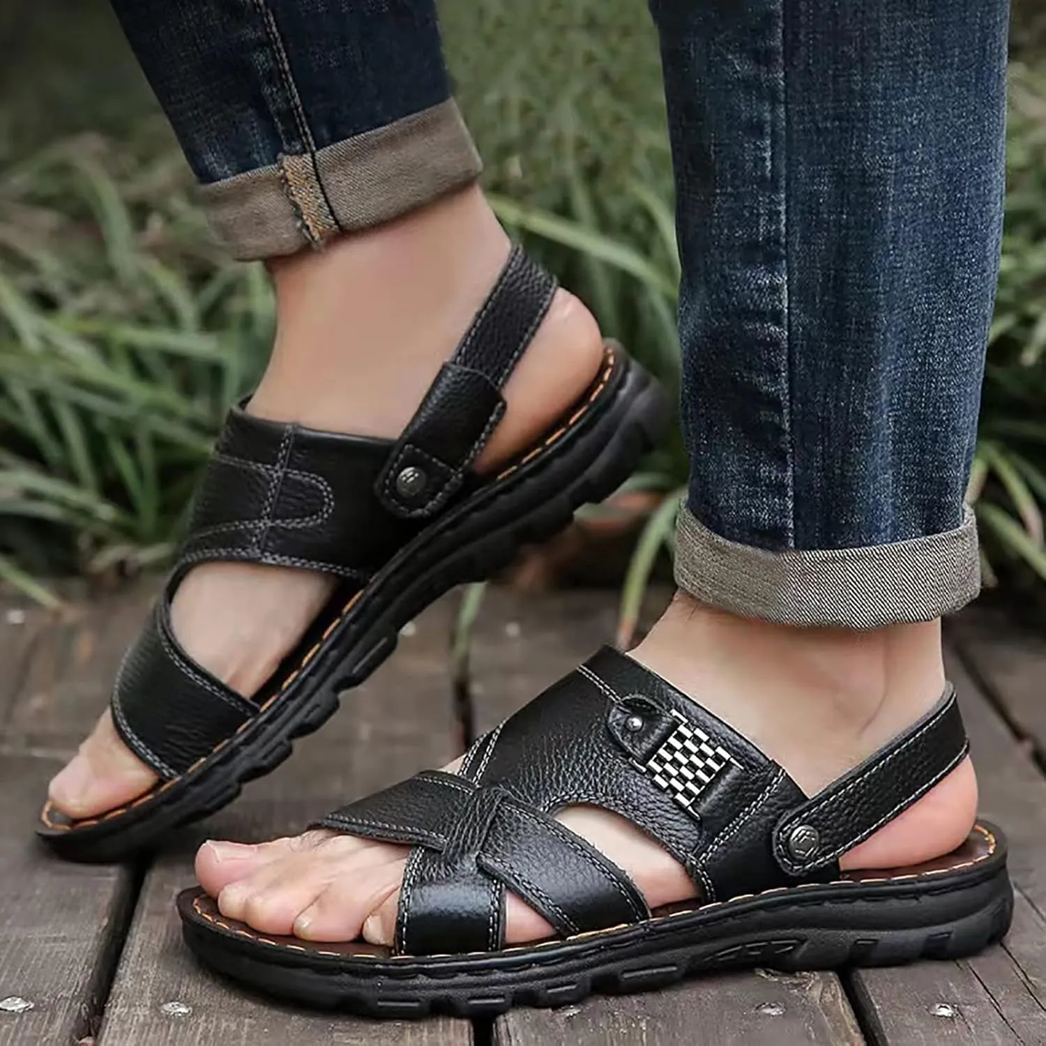 Mens Sandals Size Leather Men Sandals Athletic Summer Beach Slipper Slides Shoes Outdoor Hiking Thong Sandal Mens Socks