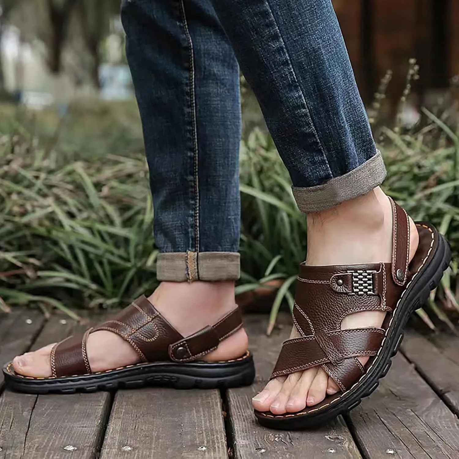 Mens Sandals Size Leather Men Sandals Athletic Summer Beach Slipper Slides Shoes Outdoor Hiking Thong Sandal Mens Socks