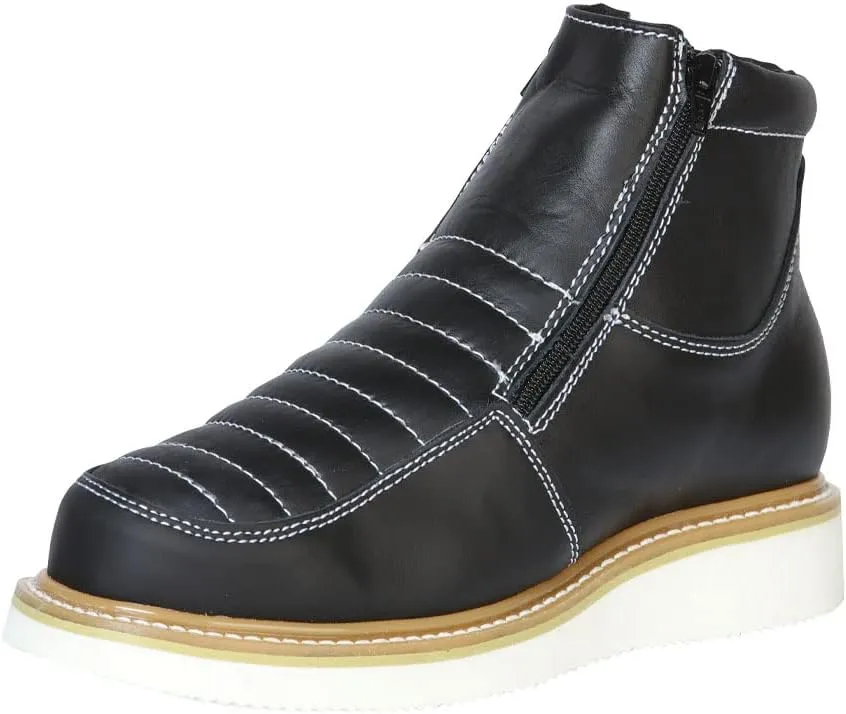 Mens Short Ankle Western Work Cowboy Boots, Mens Leather Soft Toe Work Boot, Botin de trabajo leather