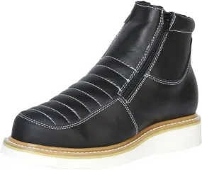 Mens Short Ankle Western Work Cowboy Boots, Mens Leather Soft Toe Work Boot, Botin de trabajo leather