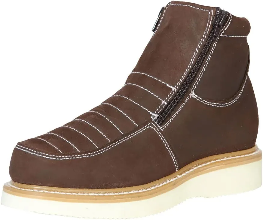 Mens Short Ankle Western Work Cowboy Boots, Mens Leather Soft Toe Work Boot, Botin de trabajo leather