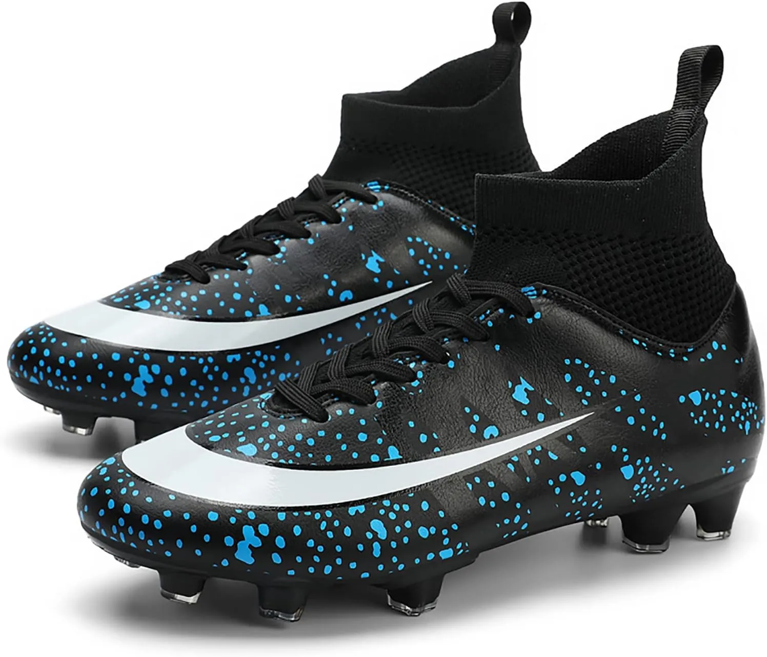 Mens Soccer Cleats Professional High-top Spikes Soccer Shoes Kids Anti-Slip Football Boots Outdoor Indoor Turf Training Football Shoes