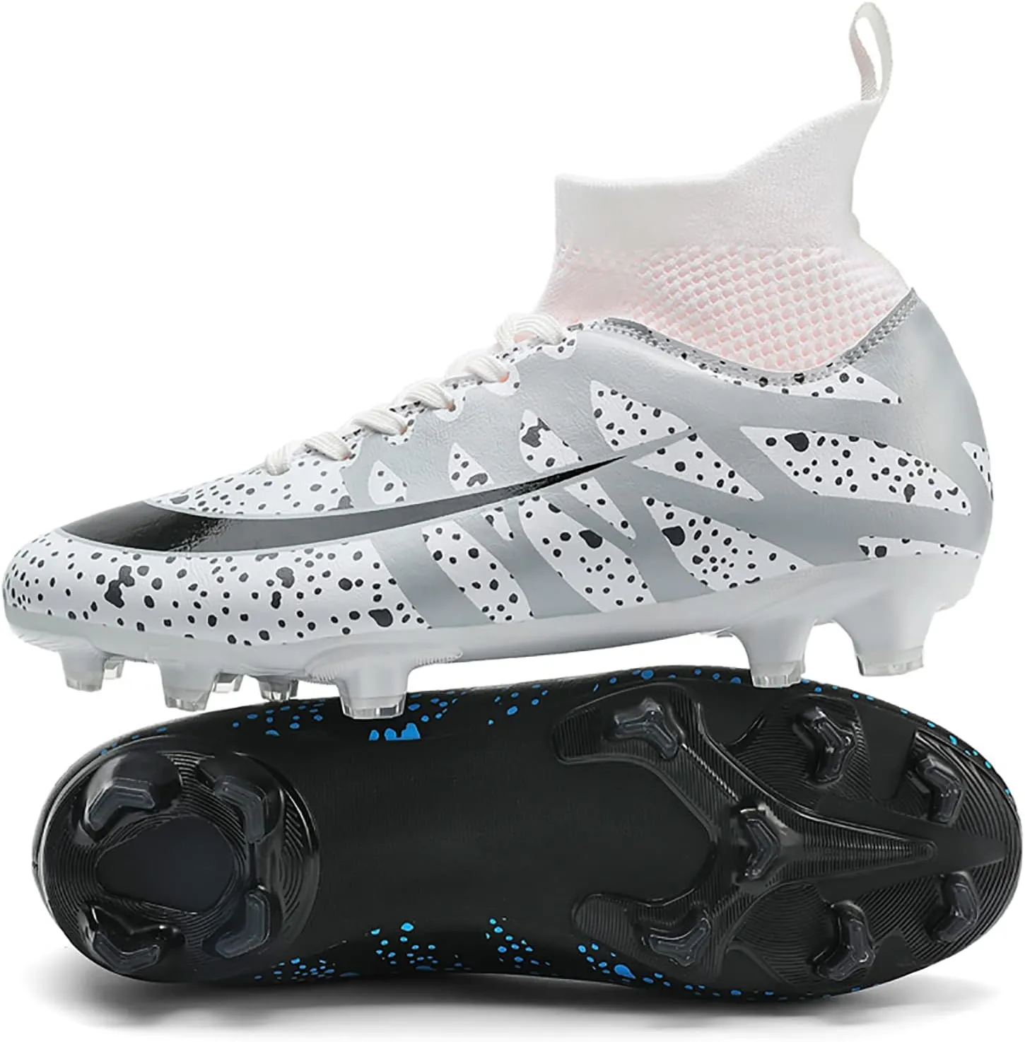 Mens Soccer Cleats Professional High-top Spikes Soccer Shoes Kids Anti-Slip Football Boots Outdoor Indoor Turf Training Football Shoes