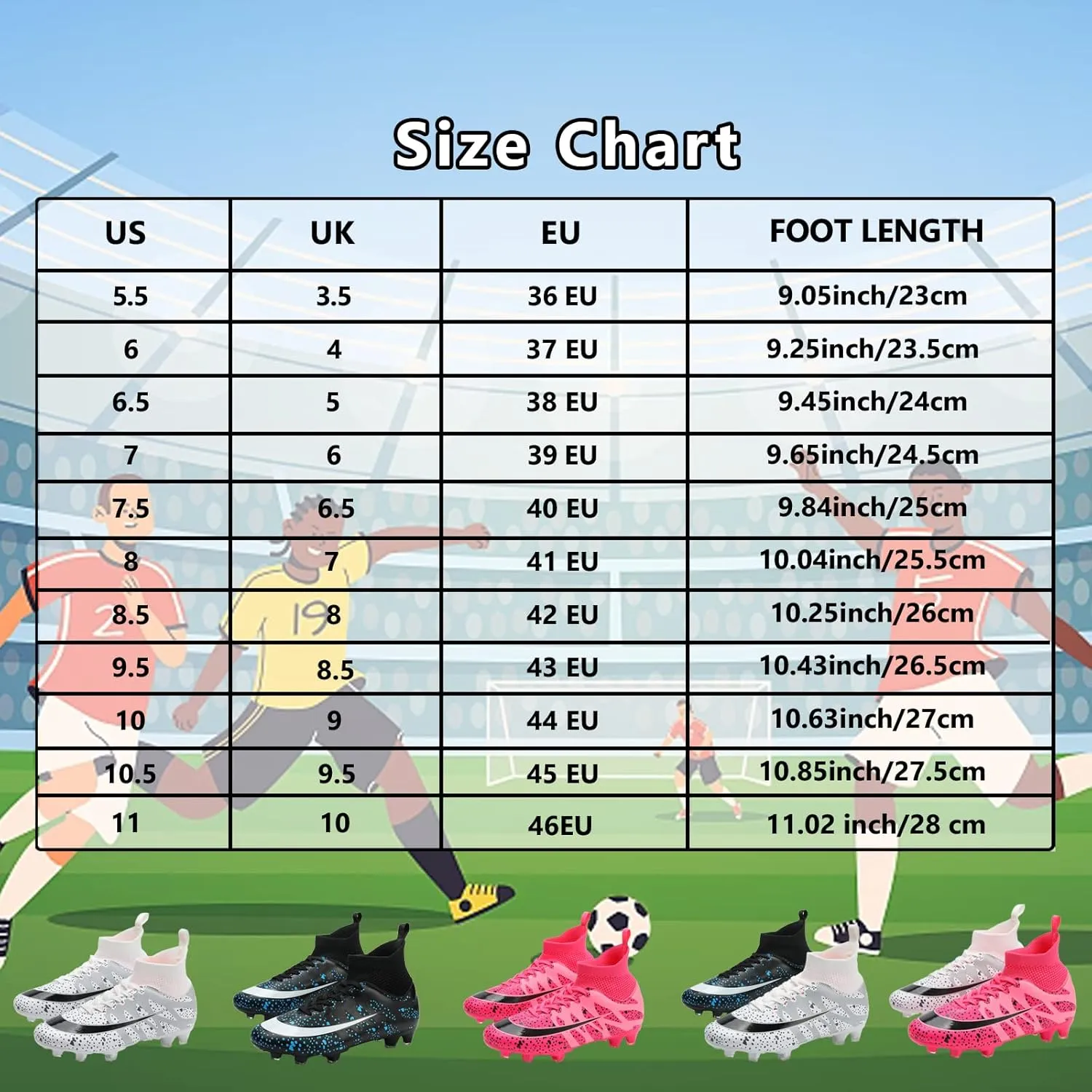 Mens Soccer Cleats Professional High-top Spikes Soccer Shoes Kids Anti-Slip Football Boots Outdoor Indoor Turf Training Football Shoes