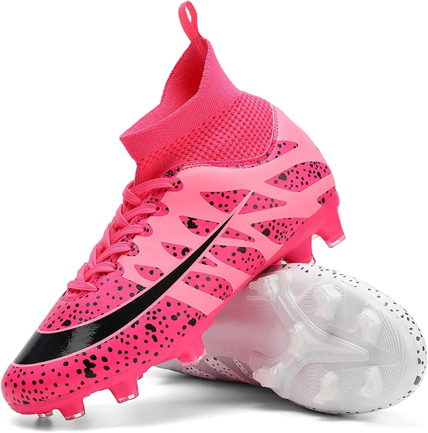 Mens Soccer Cleats Professional High-top Spikes Soccer Shoes Kids Anti-Slip Football Boots Outdoor Indoor Turf Training Football Shoes