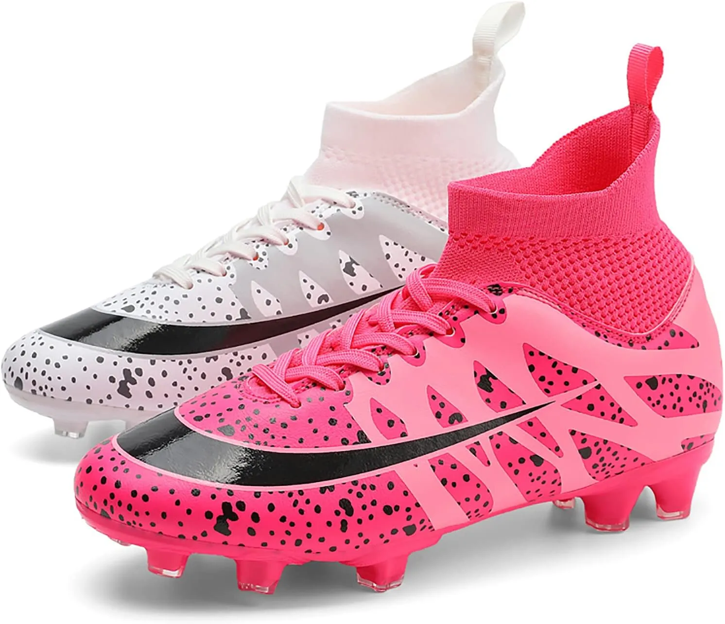 Mens Soccer Cleats Professional High-top Spikes Soccer Shoes Kids Anti-Slip Football Boots Outdoor Indoor Turf Training Football Shoes