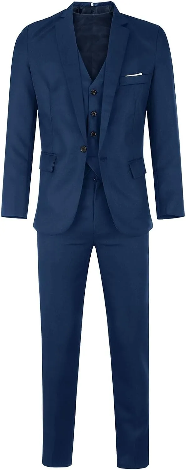 Mens Suits Slim 3 Suit Business Wedding Party Jacket Vest & Pants Coat Mens Suits 3 Piece Le Suit Mens Linen Le