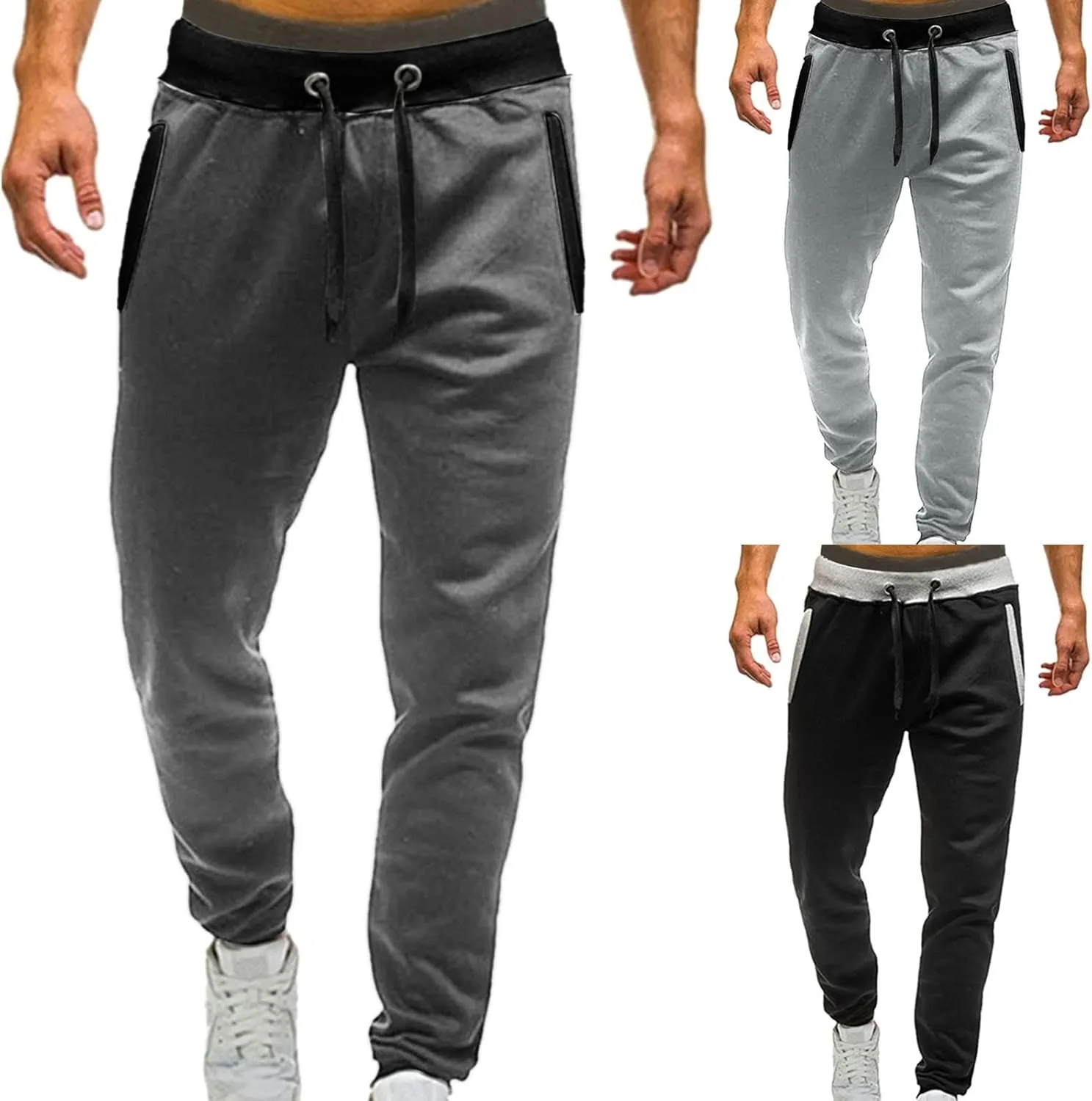 Mens Sweatpants Mens Athletic Jogger Pants Slim Fit Pant Drawstring Trousers Mens Joggers Sweatpants with Pockets