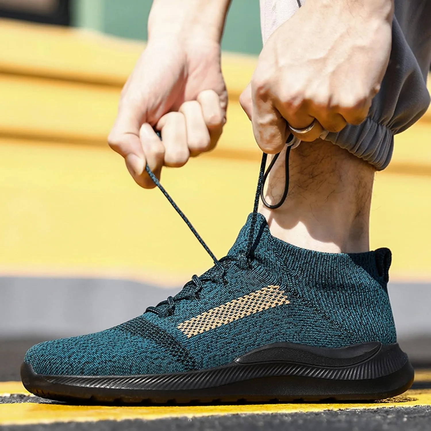 Mens Tennis Shoes Mens Athletic Shoes Slip on Shoe for Men Tennis Shoe for Men Mesh Breathable Sneaker
