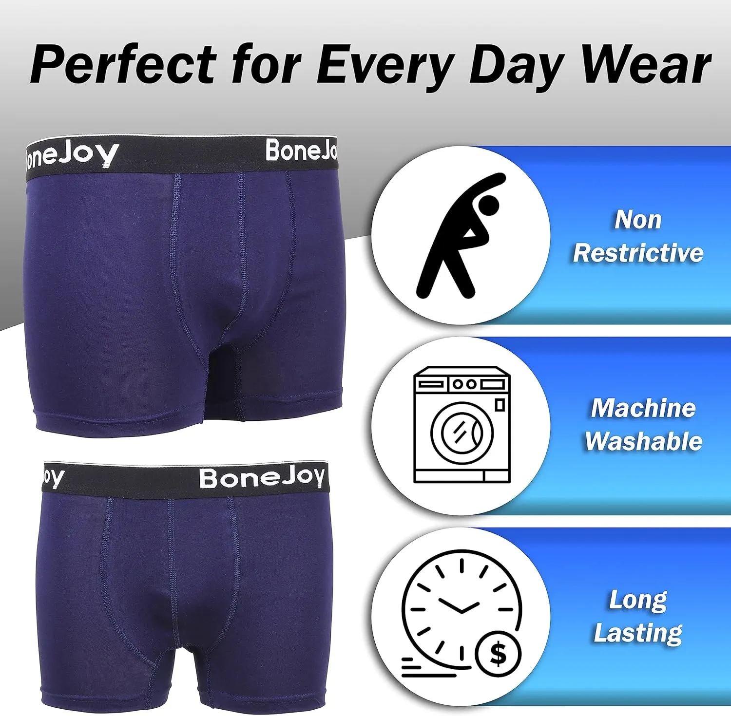 Mens Underwear - Mens Boxer Briefs, Breathable Cotton Boxer Briefs - Mens Boxer Briefs Underwear Pack of 3