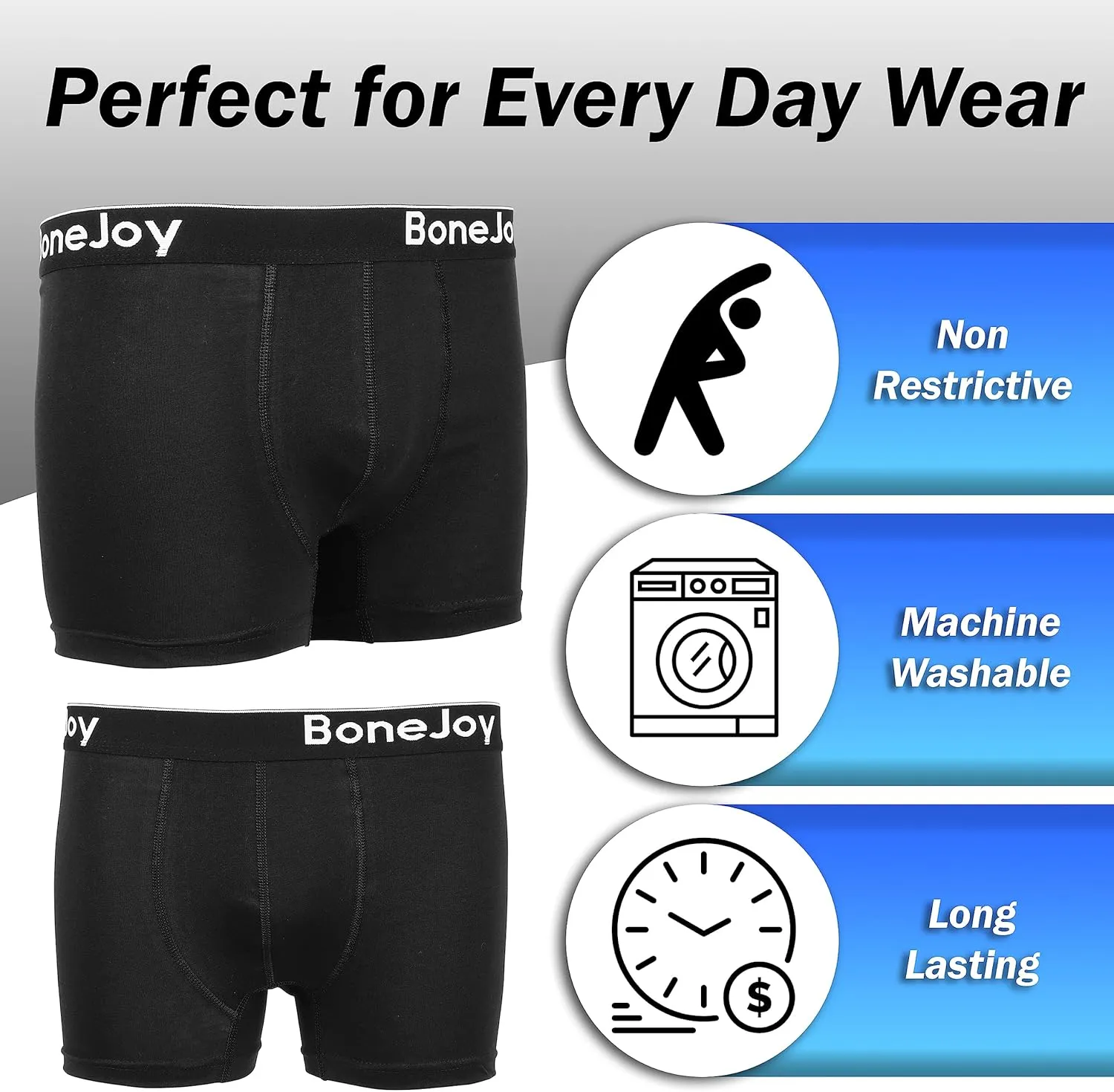 Mens Underwear - Mens Boxer Briefs, Breathable Cotton Boxer Briefs - Mens Boxer Briefs Underwear Pack of 3