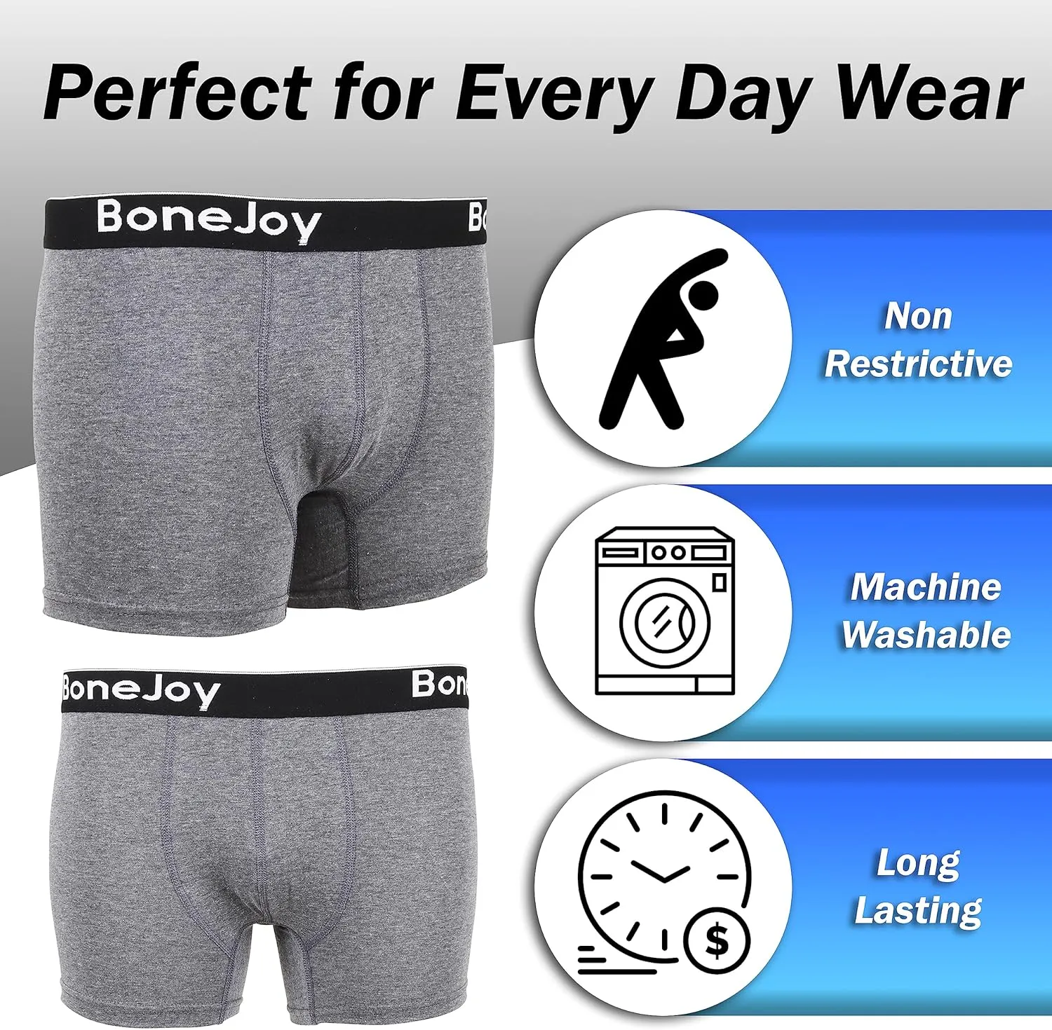 Mens Underwear - Mens Boxer Briefs, Breathable Cotton Boxer Briefs - Mens Boxer Briefs Underwear Pack of 3