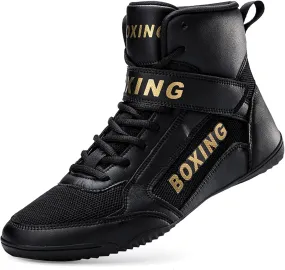Mens Wrestling Shoes for Boxing Lightweight High Top Fitness Sneakers Kickboxing Shoes for Weightlifting Powerlifting