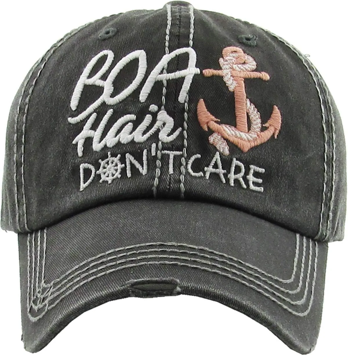 MIRMARU Women’s Baseball Cap Distressed Vintage Unconstructed Washed Cotton Embroidered Adjustable Hat