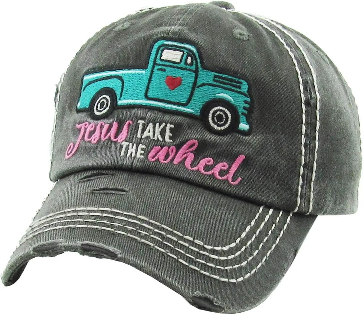 MIRMARU Women’s Baseball Cap Distressed Vintage Unconstructed Washed Cotton Embroidered Adjustable Hat