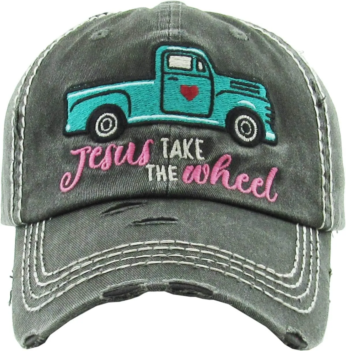 MIRMARU Women’s Baseball Cap Distressed Vintage Unconstructed Washed Cotton Embroidered Adjustable Hat
