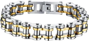 Motorcycle Titanium Bike Chain Bracelet Men's Biker Bracelet Stainless Steel Link Chain Jewelry Fashionable Cycling Accessory