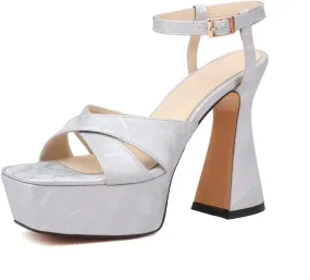 MRKEWUNEY Womens Platform High Heels Sandals Chunky Heels