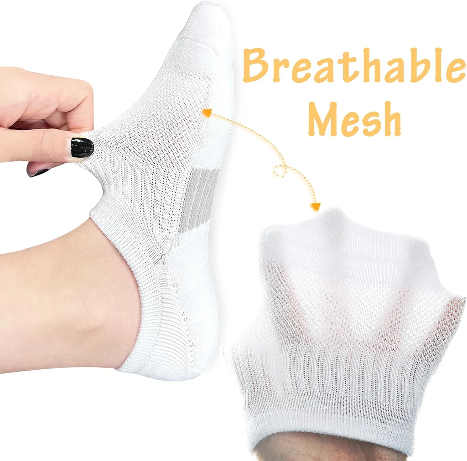 No Show Socks Womens Ankle Socks Cushioned Low Cut Athletic Socks Running Socks Workout Socks 3/6 Pairs