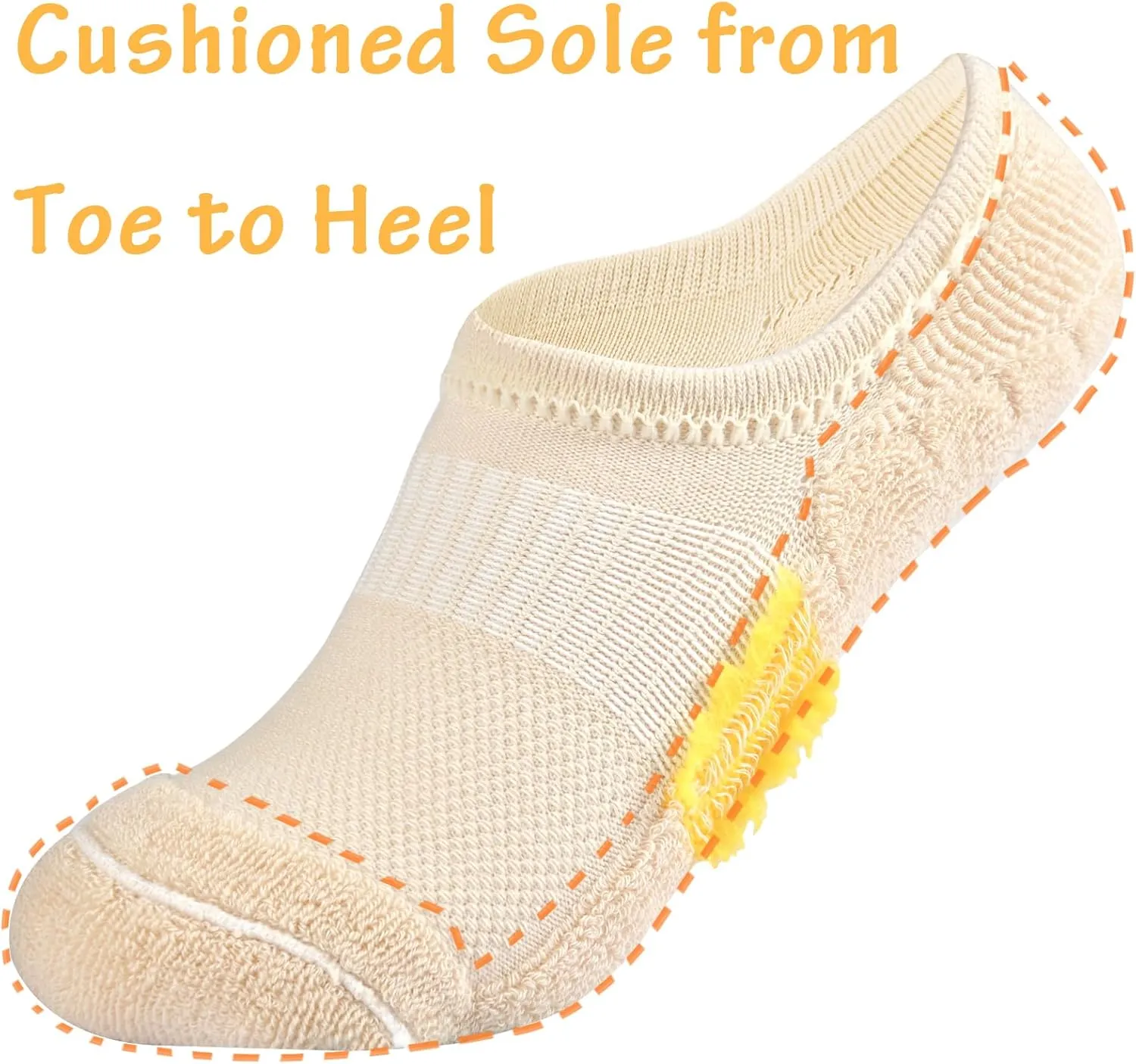 No Show Socks Womens Ankle Socks Cushioned Low Cut Athletic Socks Running Socks Workout Socks 3/6 Pairs