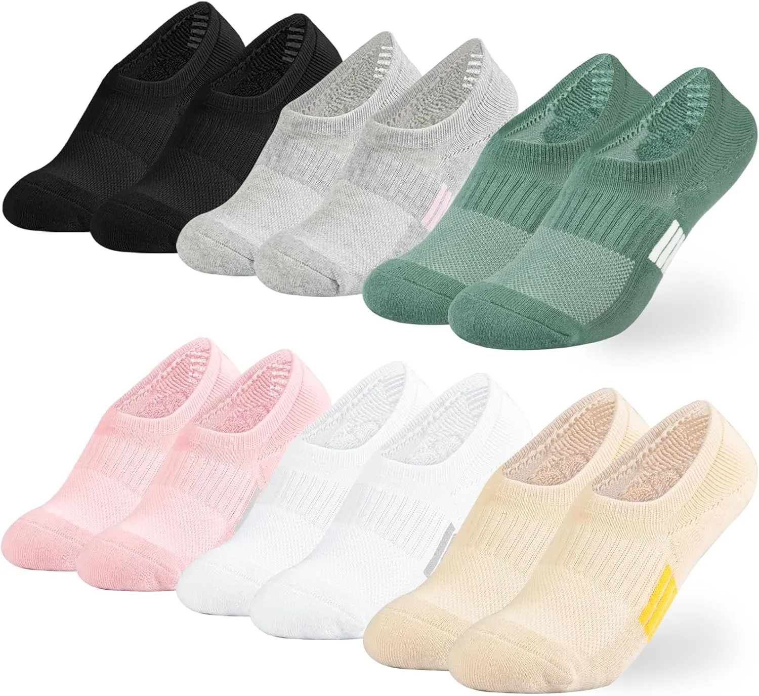 No Show Socks Womens Ankle Socks Cushioned Low Cut Athletic Socks Running Socks Workout Socks 3/6 Pairs