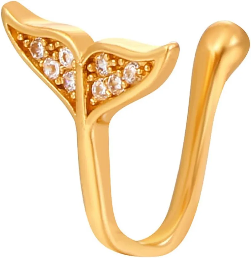 Nose Ring Hoop Jewelry Piercing Nose Ring Nail Jewelry Shape Punk Nose Series Nose Perforation Style Clip U Ring Fake Nose Jewelry (A, One Size)