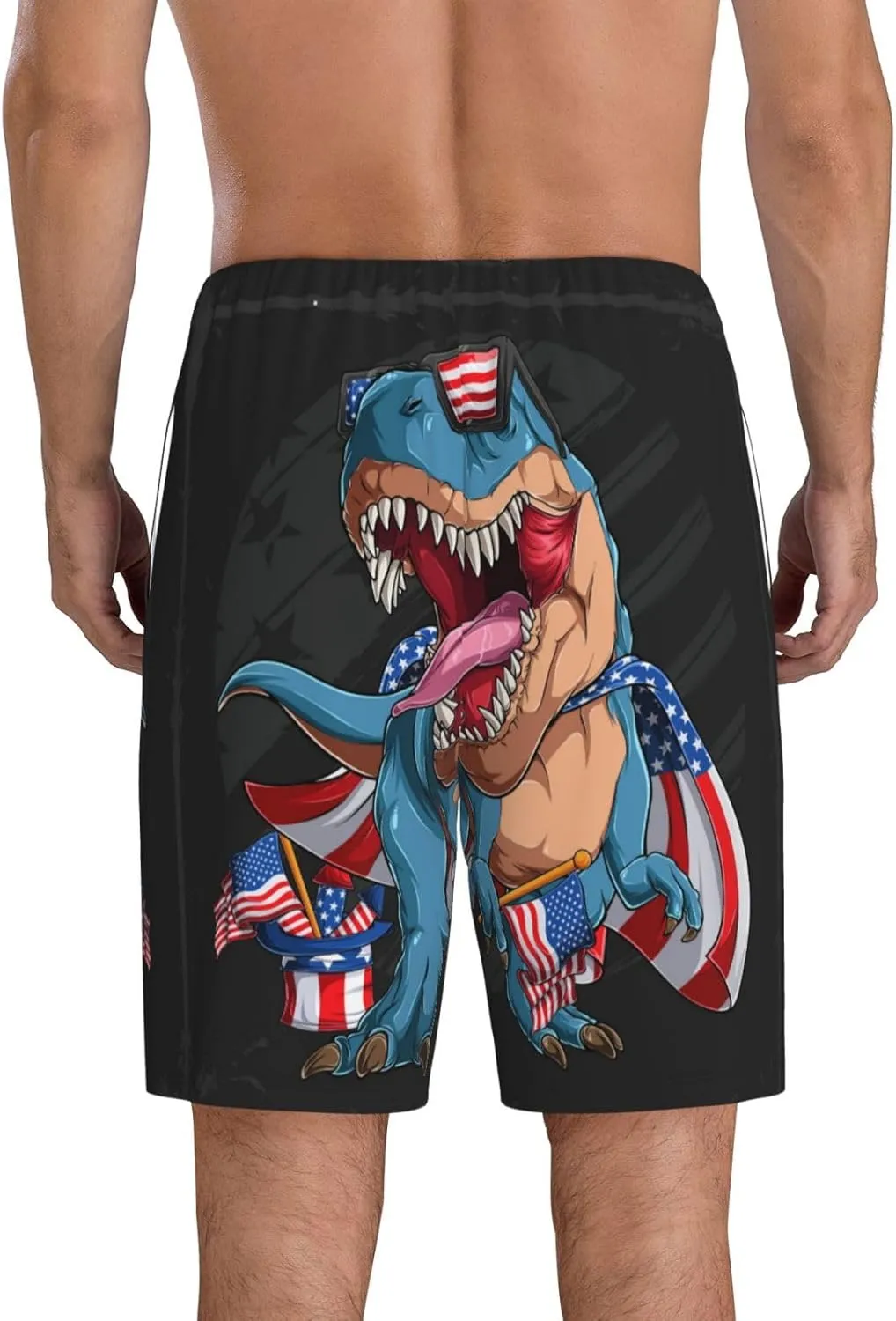 Novastar Mens Pajama Pants - Blue Dinosaur Sleep Comfy Shorts Mens Pajama Shorts, Pj Pants for Mens Lounge Shorts