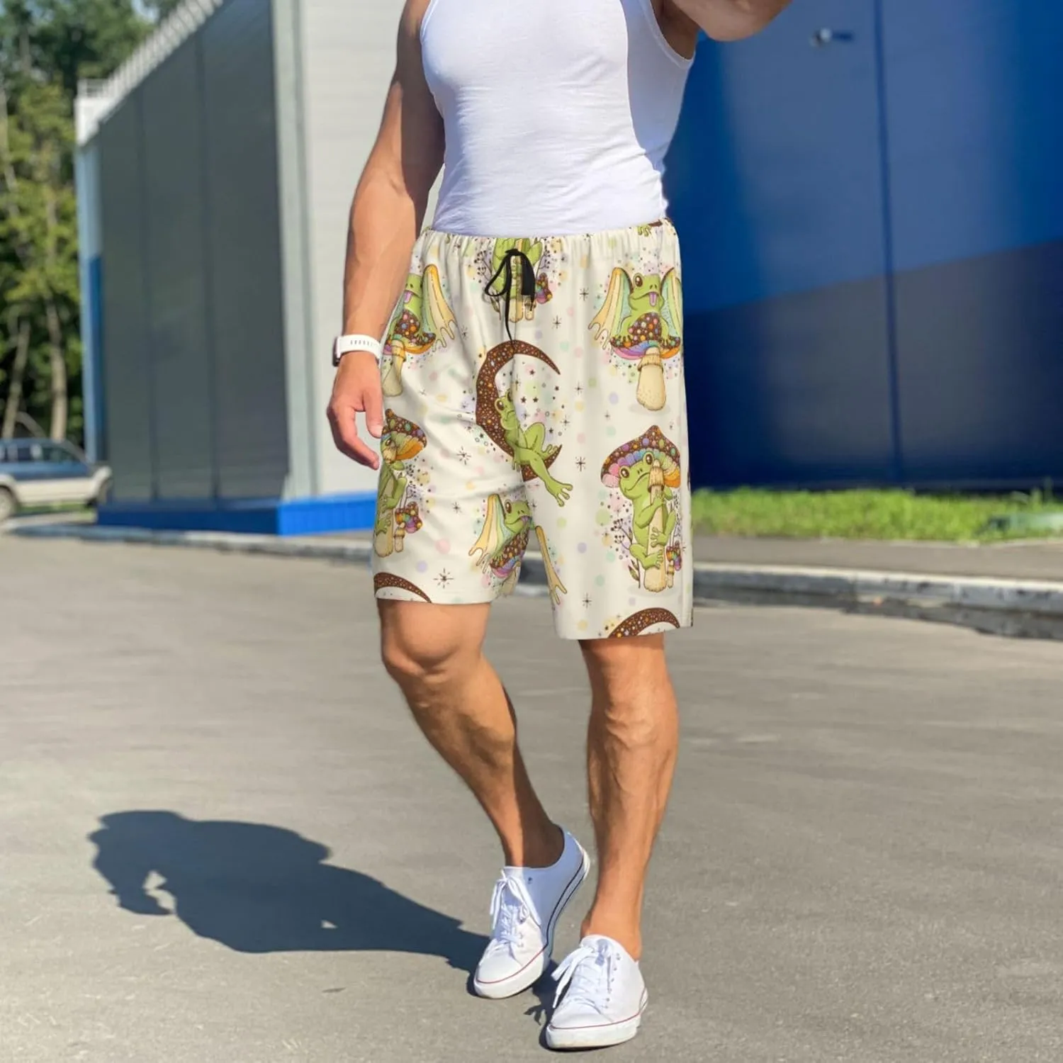 Novastar Mens Pajama Pants - Frogs Sleep Comfy Shorts Mens Pajama Shorts, Pj Pants for Mens Lounge Shorts