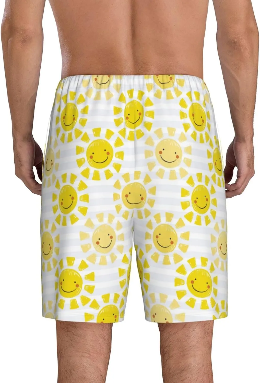 Novastar Mens Pajama Pants - Yellow Sun Sleep Comfy Shorts Mens Pajama Shorts, Pj Pants for Mens Lounge Shorts