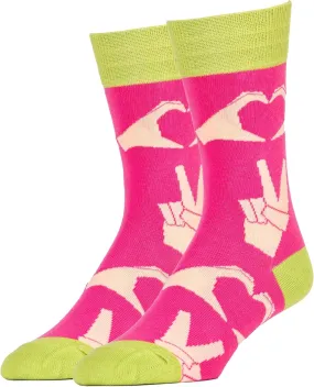 Oooh Yeah Socks ! - Mens Crew - Peace and Love