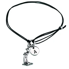 Otter cord bracelet, otter charm bracelet, adjustable bracelet, charm bracelet, personalized bracelet, initial, monogram