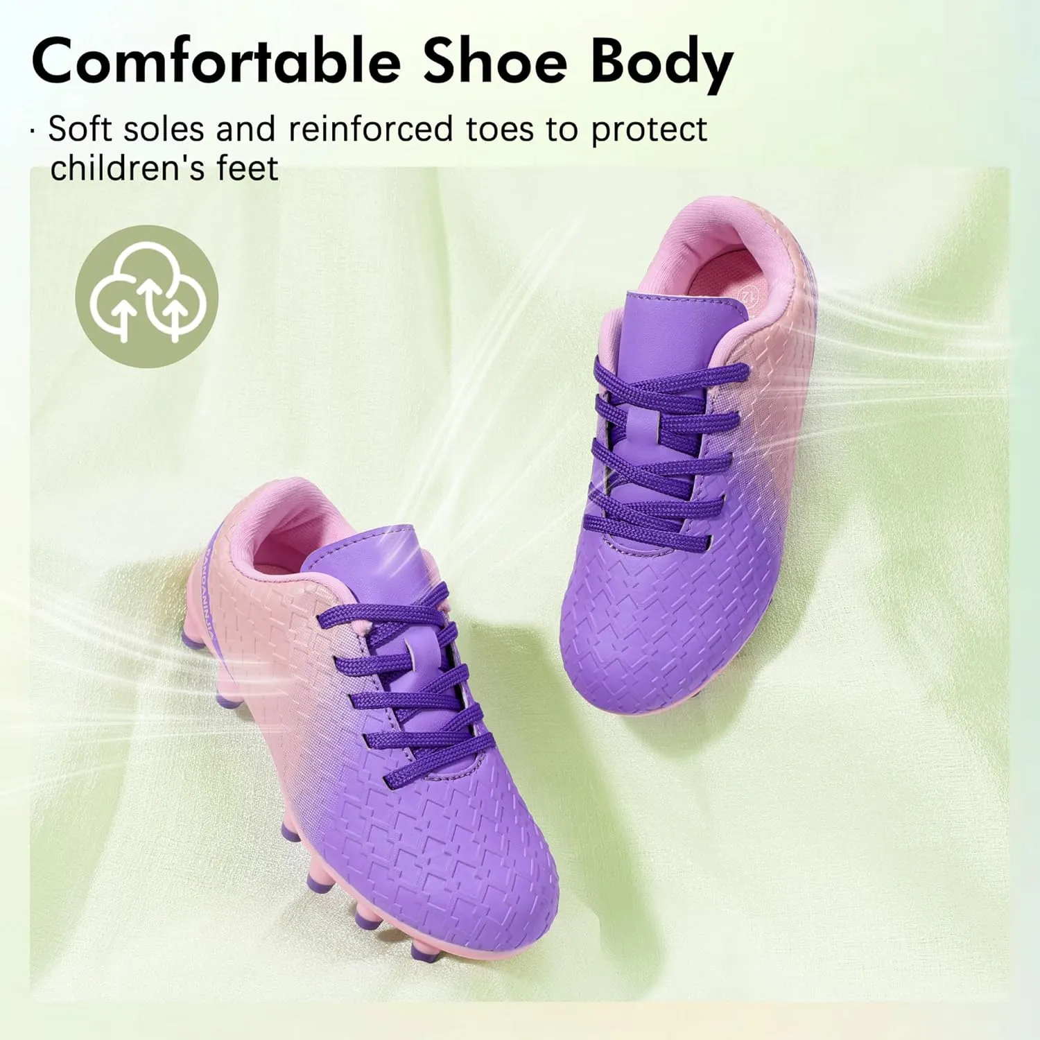PANDANINJIA Girls Soccer Cleats Athletic Outdoor Boys Kids Football Cleats Little Big Kid Soccer Shoes