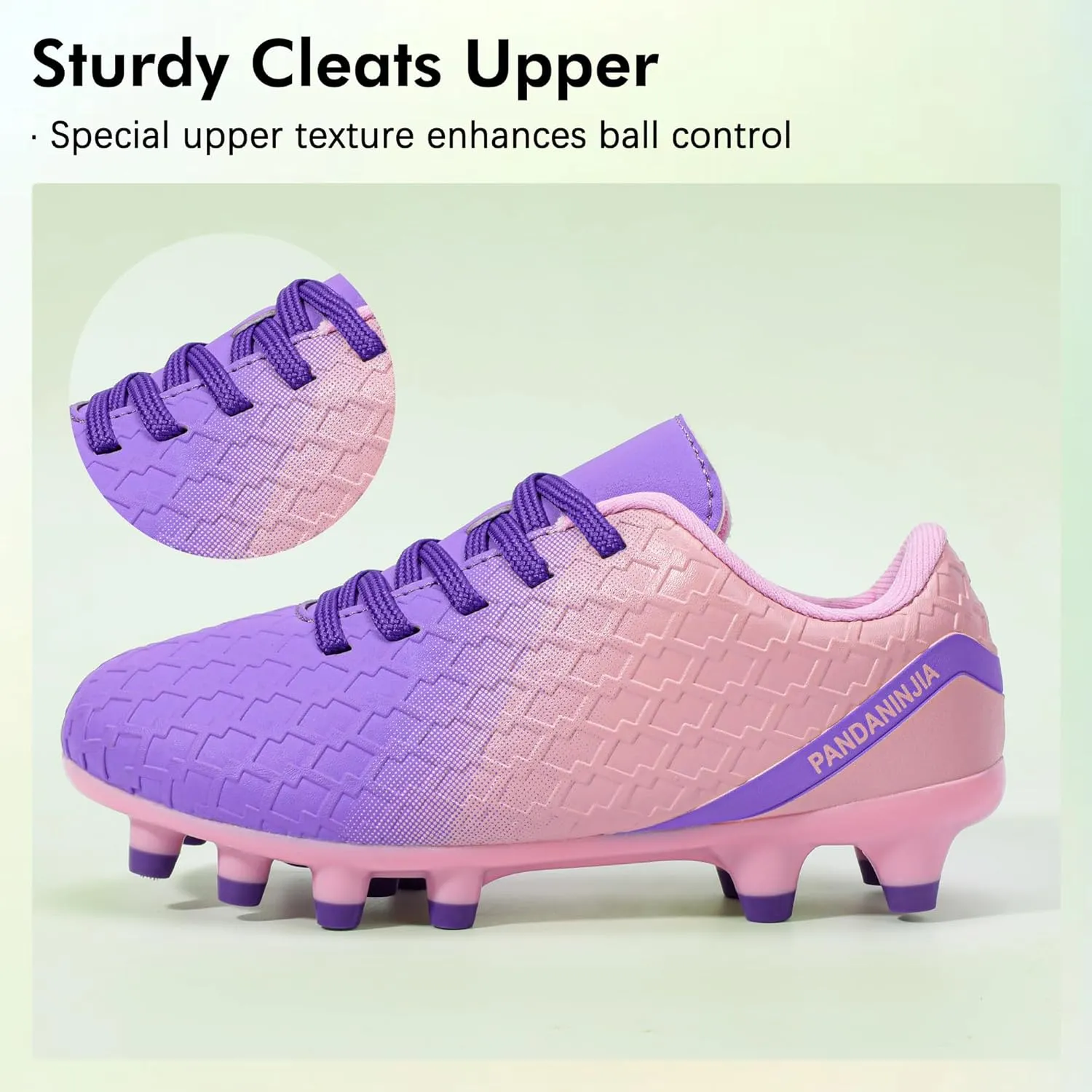 PANDANINJIA Girls Soccer Cleats Athletic Outdoor Boys Kids Football Cleats Little Big Kid Soccer Shoes