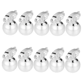 Pcs Clip Pearl Hair Beads Earrings Non-pierced Dangle Studs for Girls Side Pearl Clip-in Earrings