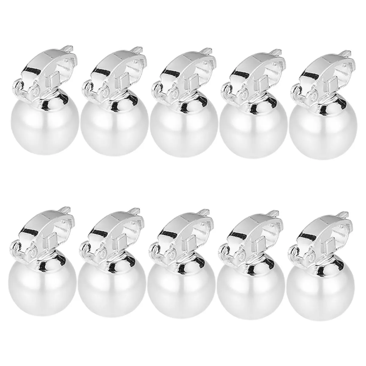 Pcs Clip Pearl Hair Beads Earrings Non-pierced Dangle Studs for Girls Side Pearl Clip-in Earrings
