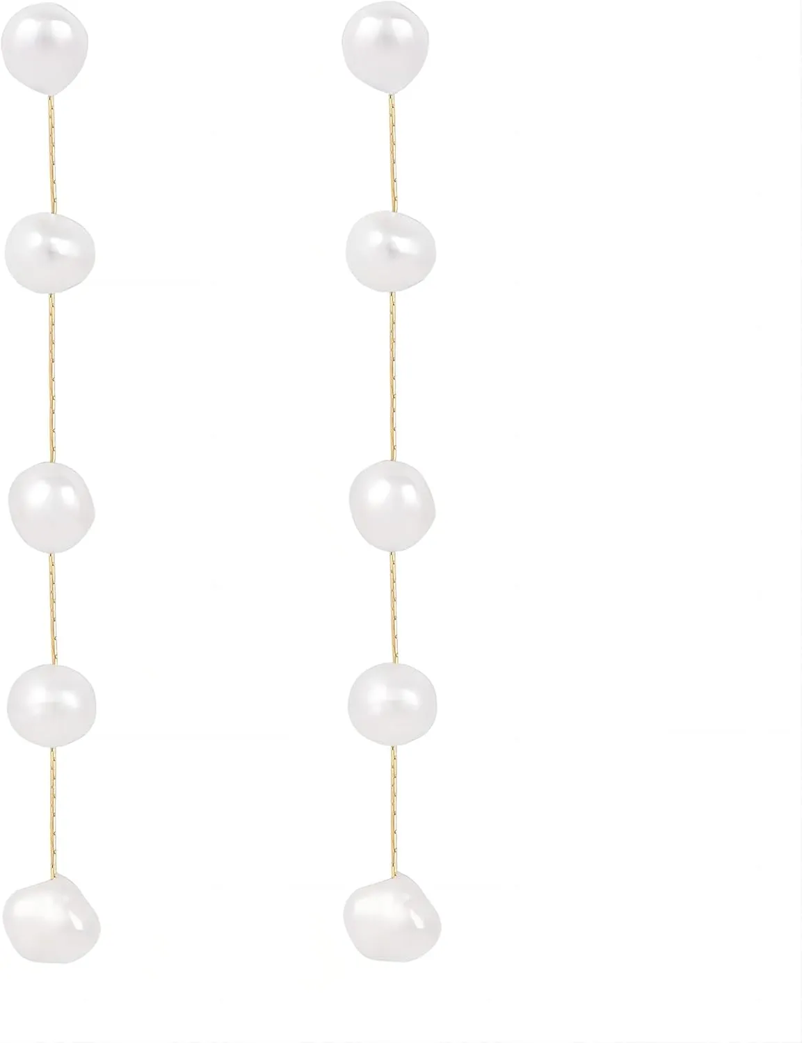 Pearl Earrings For Women Vintage Long Tassel Pearl Dangle Earrings Boho Huge Hoop Pearls Drop Earrings Pearl Wedding Bridal Earrings for Brides Bridesmaids